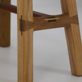 Contemporary handcrafted stool in solid oak and ash wood