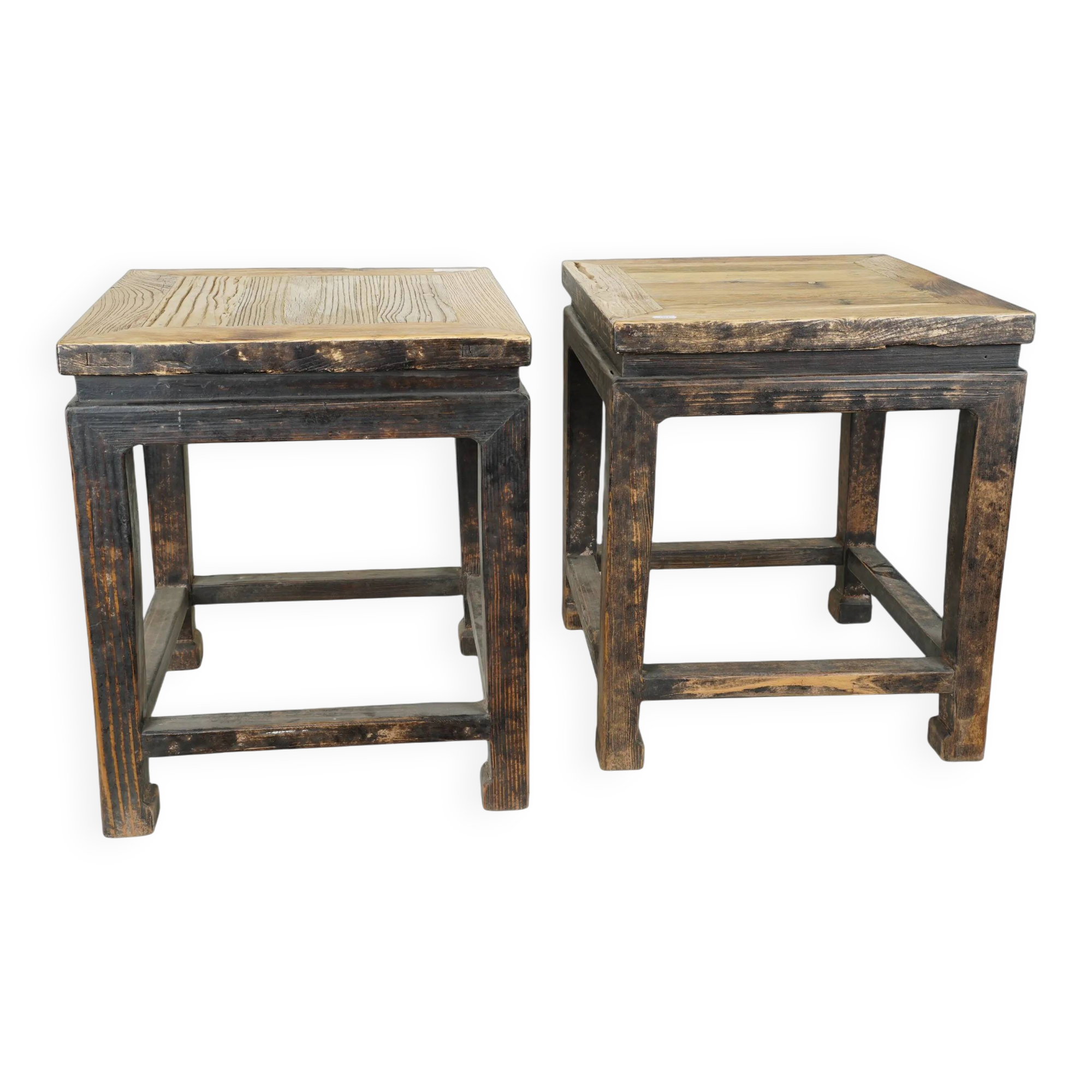 Yunfu – Pair of Chinese elm side tables