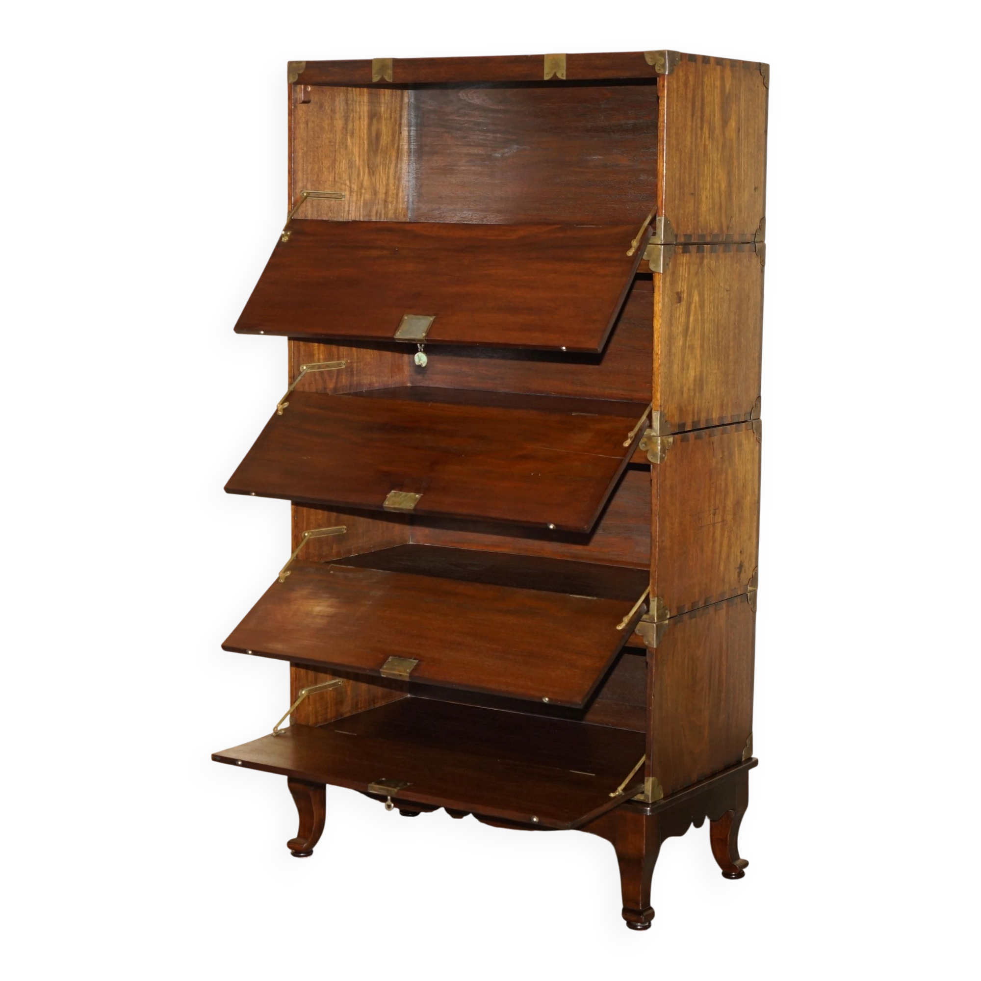 Four stackable Chinese campaign chests, circa 1880.
