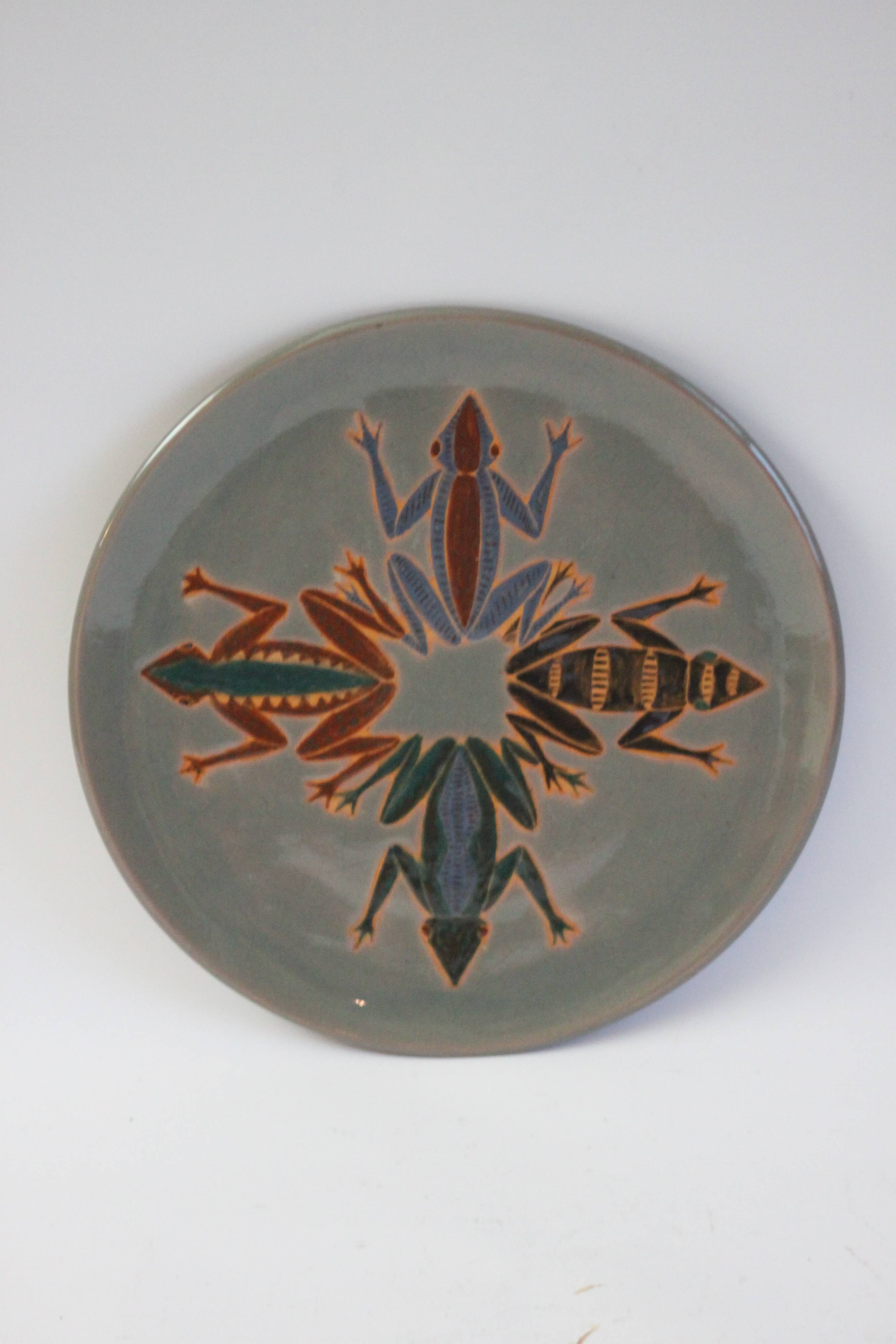 Ceramic plate by Nzouala Fidele, Ecole des arts, Brazzaville Congo 1960s