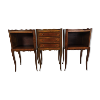 Marquetry bedside tables
