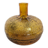 Bouteille en verre ambré texturé forme orange