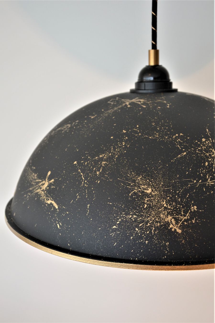 Black and gold glass suspension – galaxy patterns -