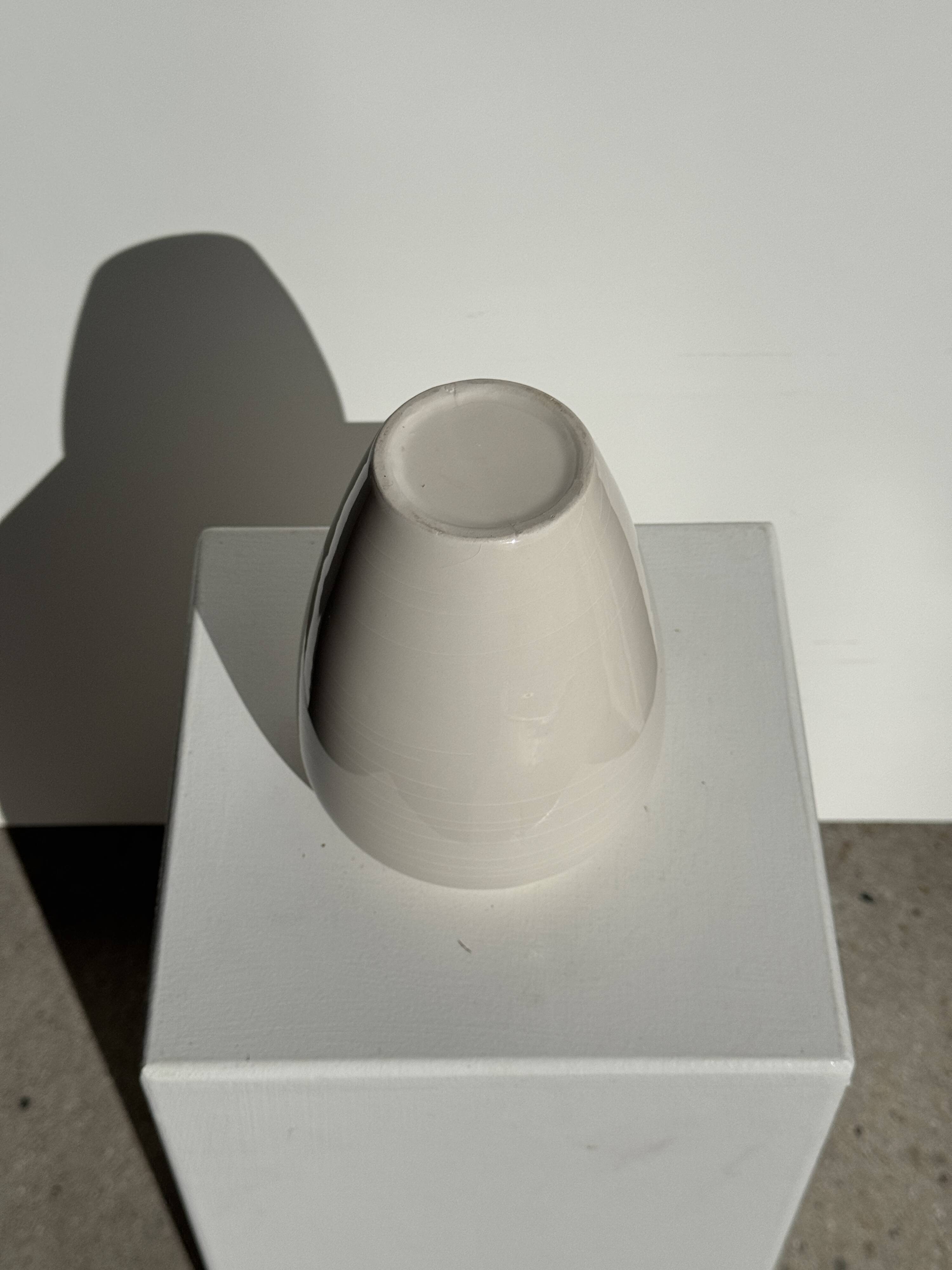 Modern oblong white vase H18.5
