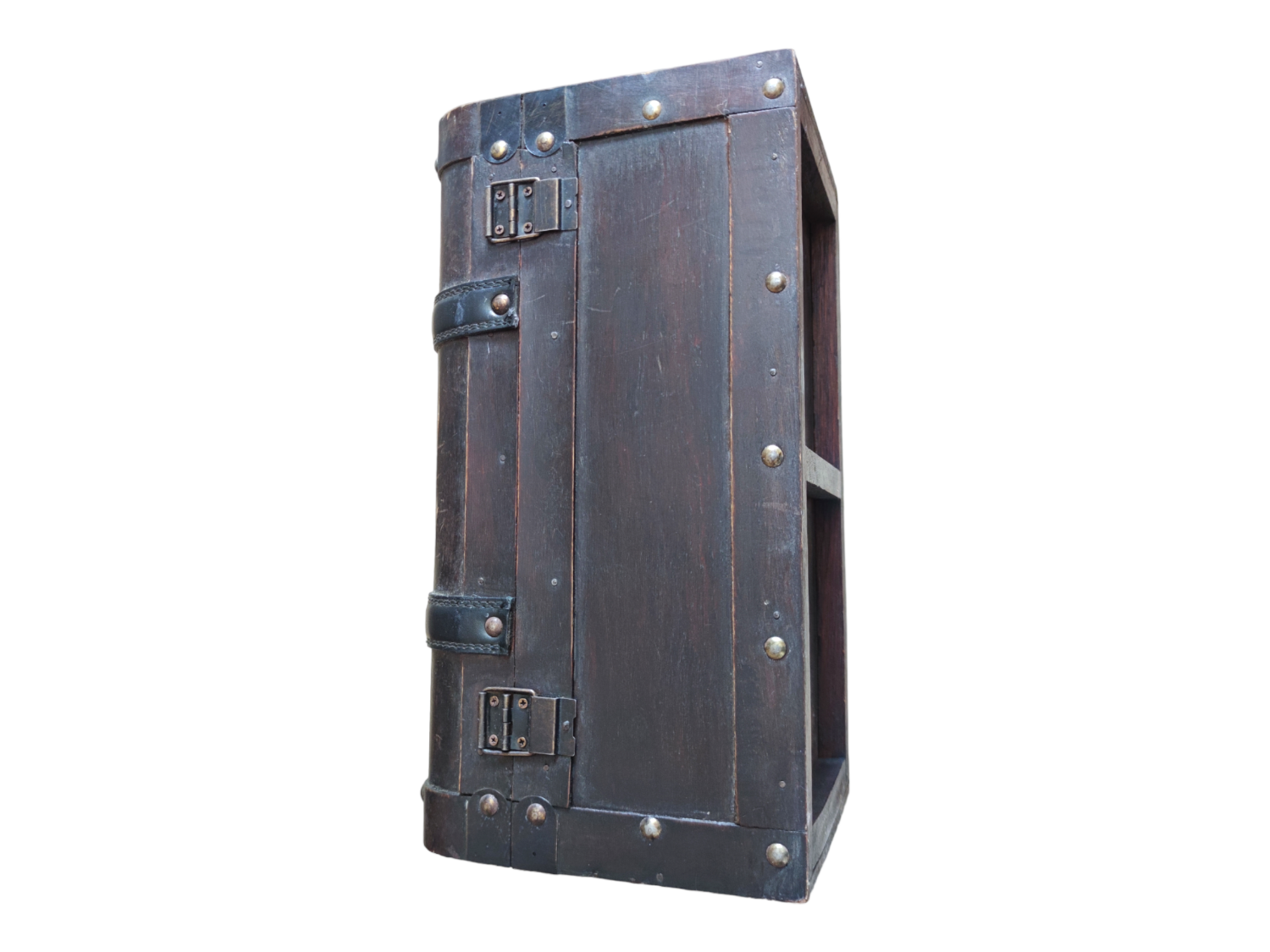 Vintage wooden and leather chest/box
