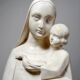 Bust of the Virgin and Child, waxed plaster, old art deco style, PP Deposited