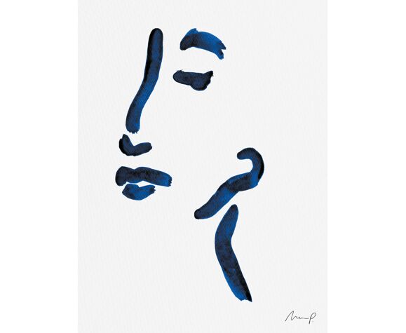 Illustration "Blue Portrait 7"