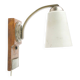 Art Deco wall lamp, nickel-plated brass, walnut wood, Czechoslovakia, 1950s