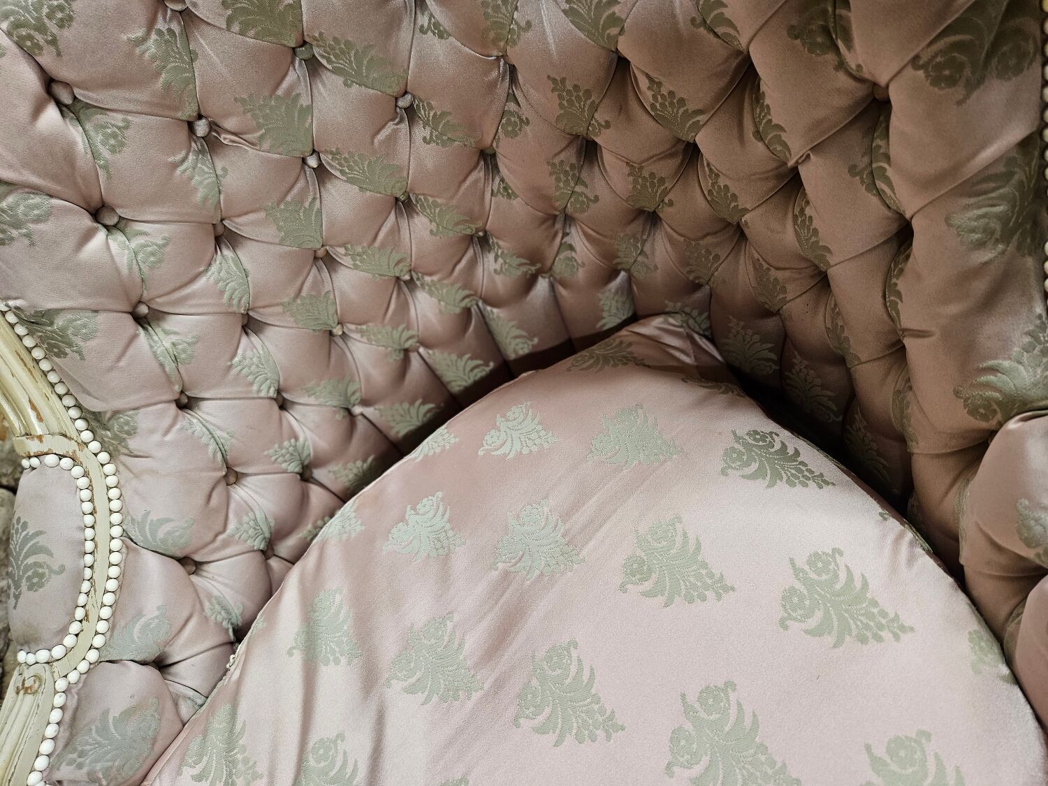 Pair of 1960s silk bergère armchairs