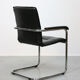 Vintage black leatherette office cantilever chair, 1970s