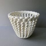 Openwork and braided ceramic pot cover