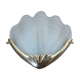 Wall lamp " shell " Art Deco brass and frosted glass 70s
