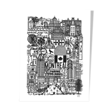 Montreal black and white screenprint