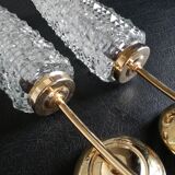 gold metal and glass sconces 1950