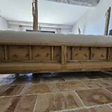 Canapé Chesterfield lin et manguier