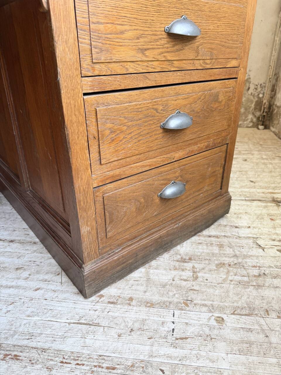 1950s oak office counter