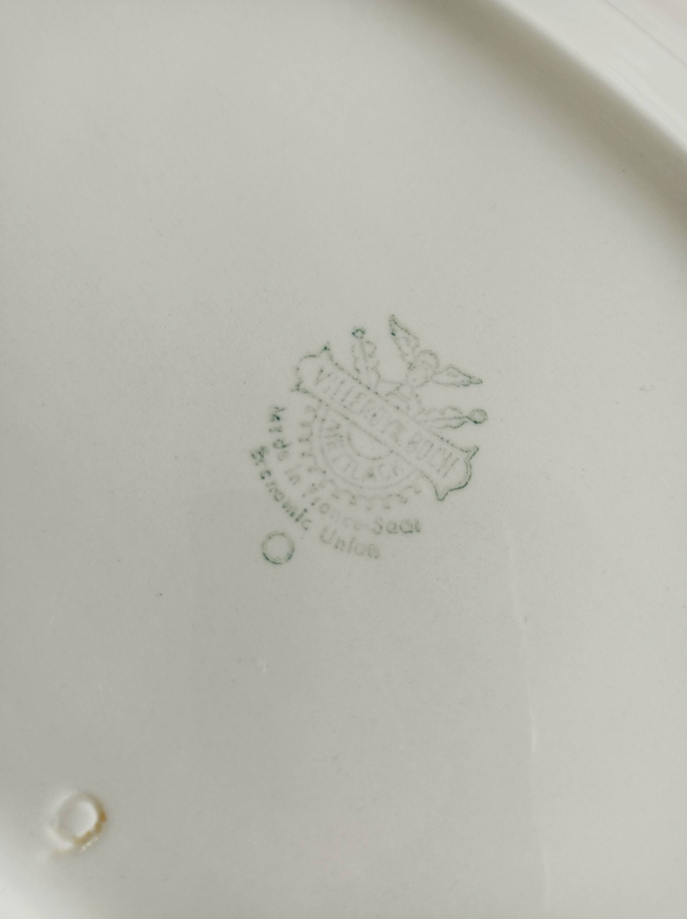 Villeroy and Boch oval dish, golden flowers