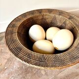 Flared woven wicker basket
