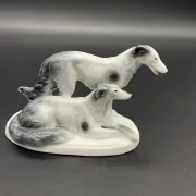 Two porcelain Borzois – Carl Scheidig, Germany – 1906–1