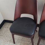 Set of 4 vintage faux wood chairs in the style of Hoswald Haerdtl