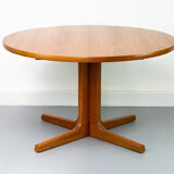 Round Danish Teak Dining Table, 1960s