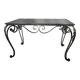 Arletty coffee table in wrought iron and sea green marble.