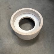 Large travertine round coffee table by Up & Up, Italy 1970s