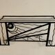 Art Deco wall coat rack in wrought iron bronze 1930