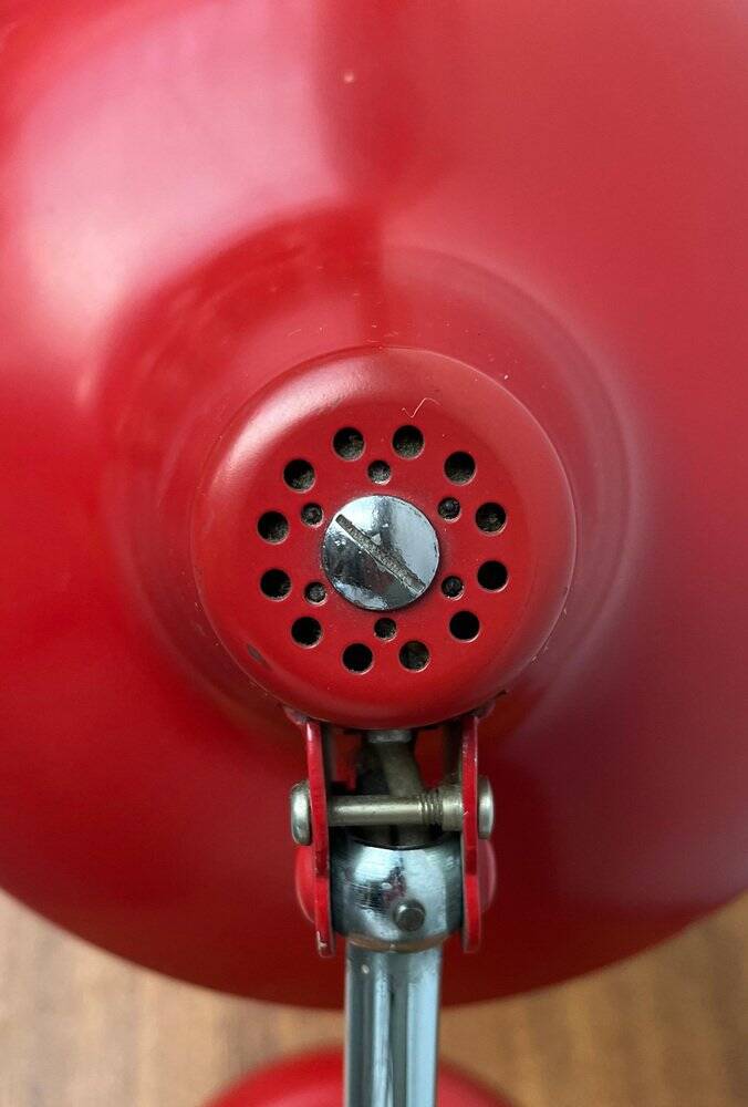 Red German table lamp mid-century 6786 by Christian Dell for Kaiser Idell, 1960s