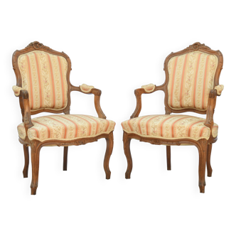 Pair of Louis XV style armchairs