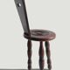 Folk Art Chestnut Wood Tripod Chair, Charles Dudouyt Style, France, 1930s
