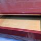 Burgundy lacquered vintage enfilade and brass by Eric Maville