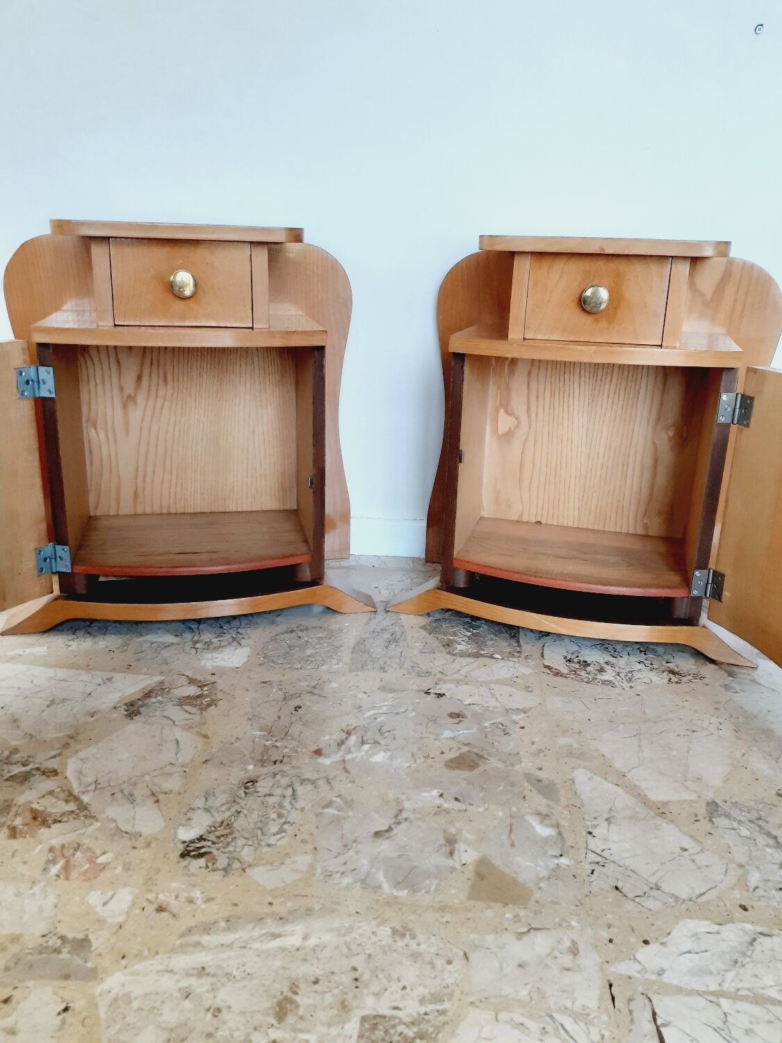 Pair of art deco bedside tables