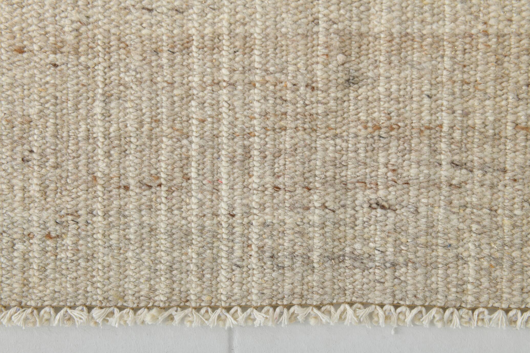 Tapis kilim de couloir en jute beige et marron
