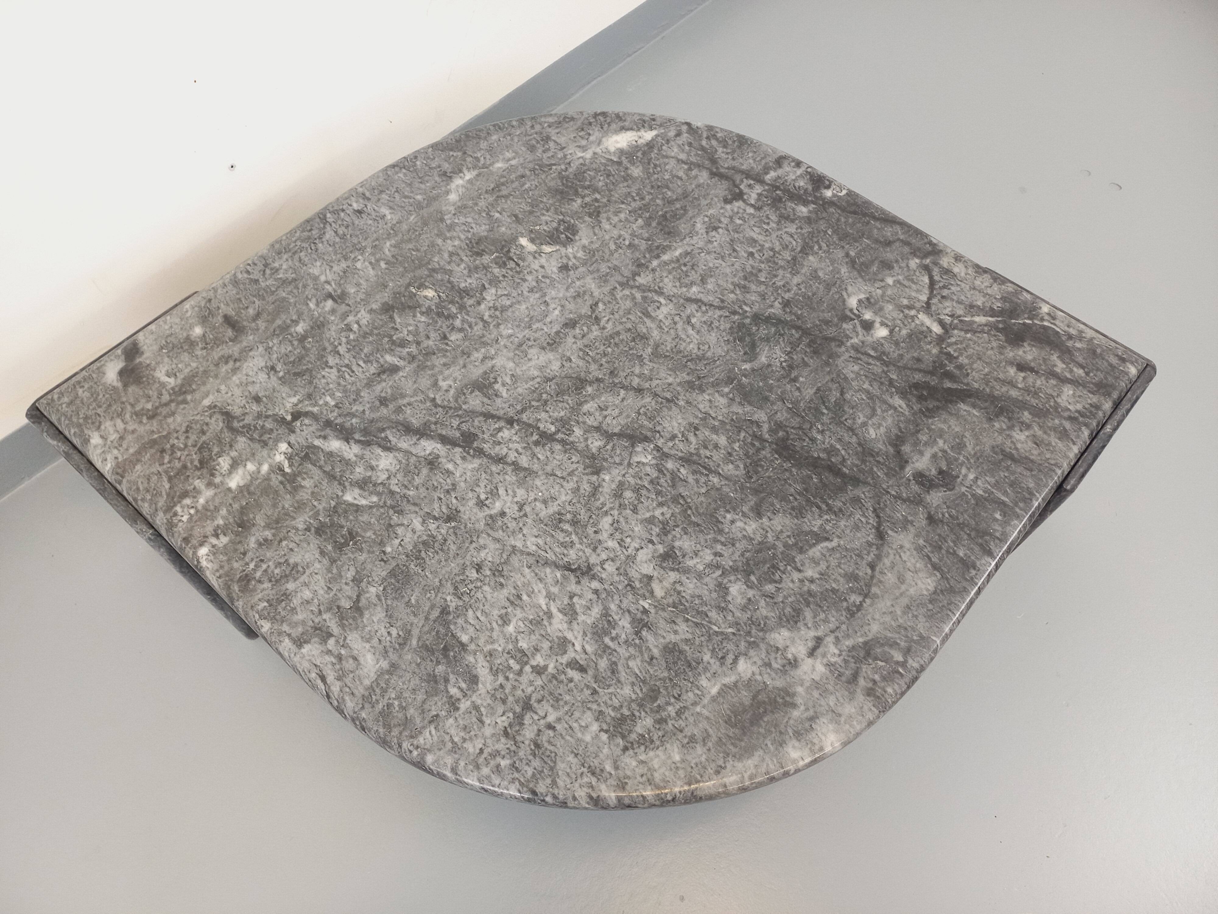 Vintage grey marble coffee table from the 1970s.