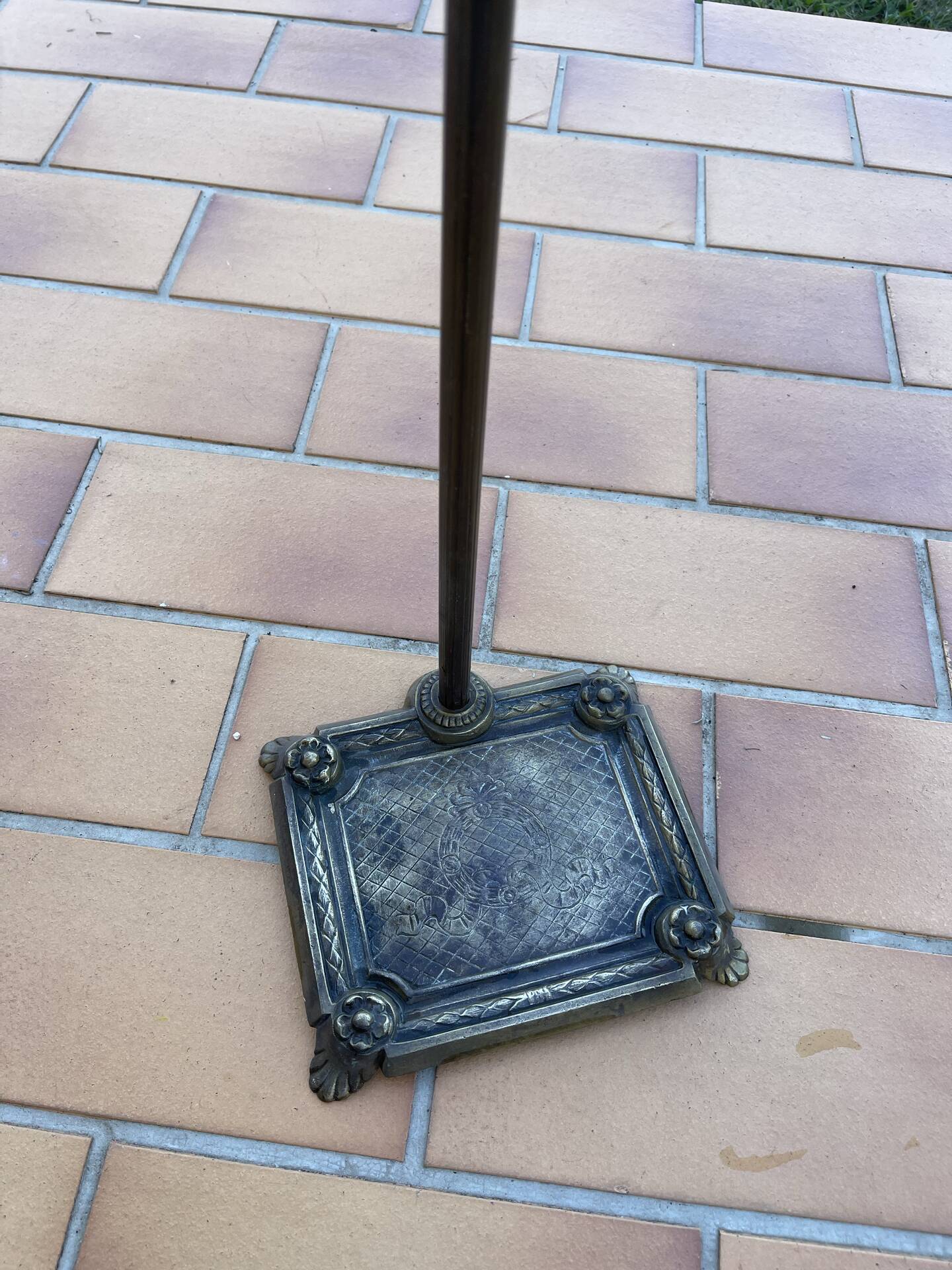 Vintage brass umbrella stand, walking stick holder