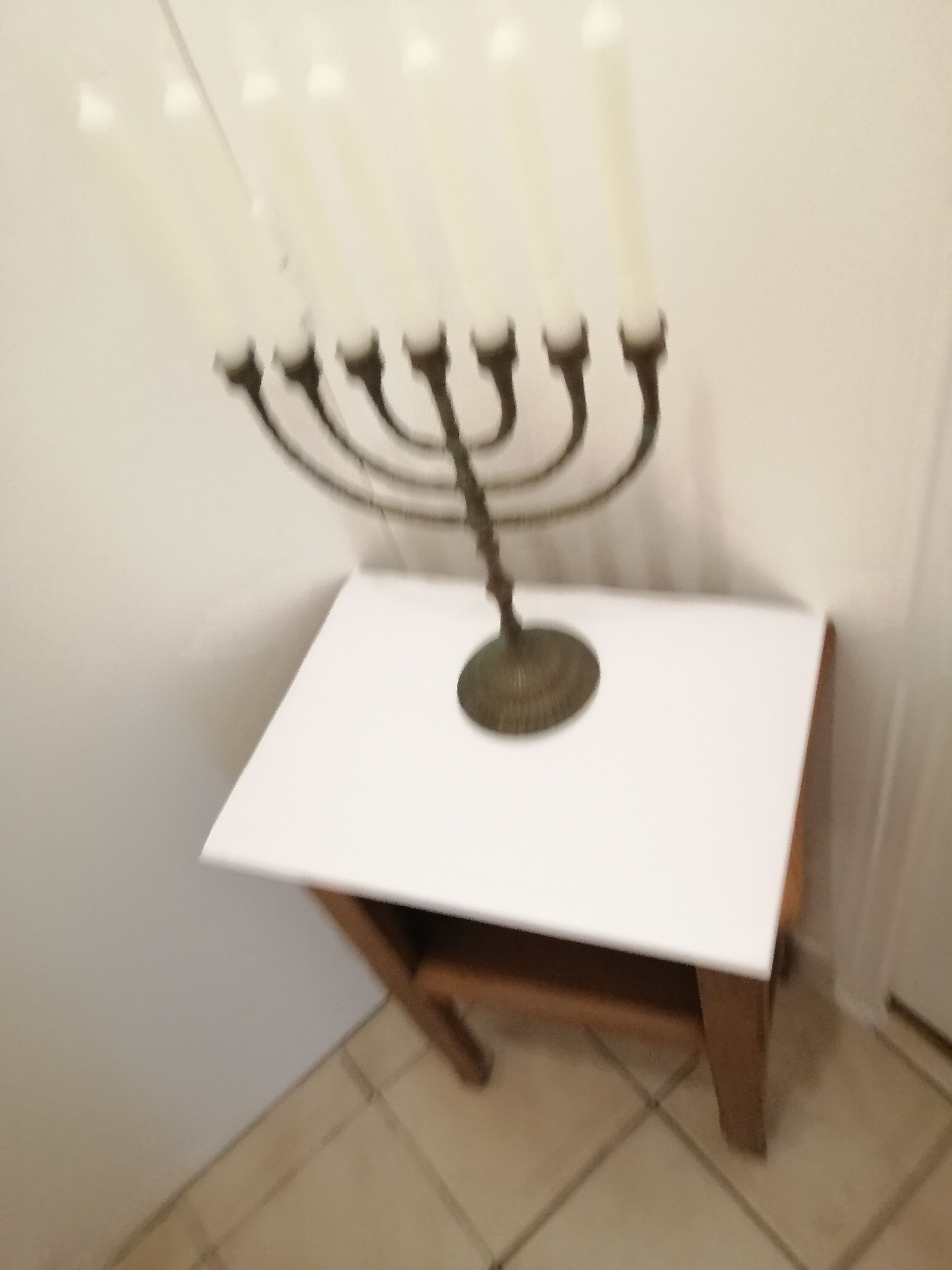 Hebreu worship candlestick menorah hanukkia 7 branches