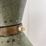 Vintage adjustable wall lamp, brass and patinated green, Italy 1950