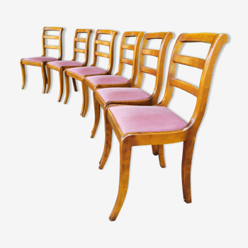 Lot de 6 chaises merisier style Louis Philippe