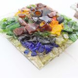 Pair of faceted glass brutalist sconces