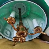 Scandinavian Modern green glass hanging lamp Helena Tynell