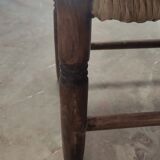 Repose pied en bois et paille ancien