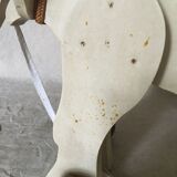 Wooden elephant on wheels