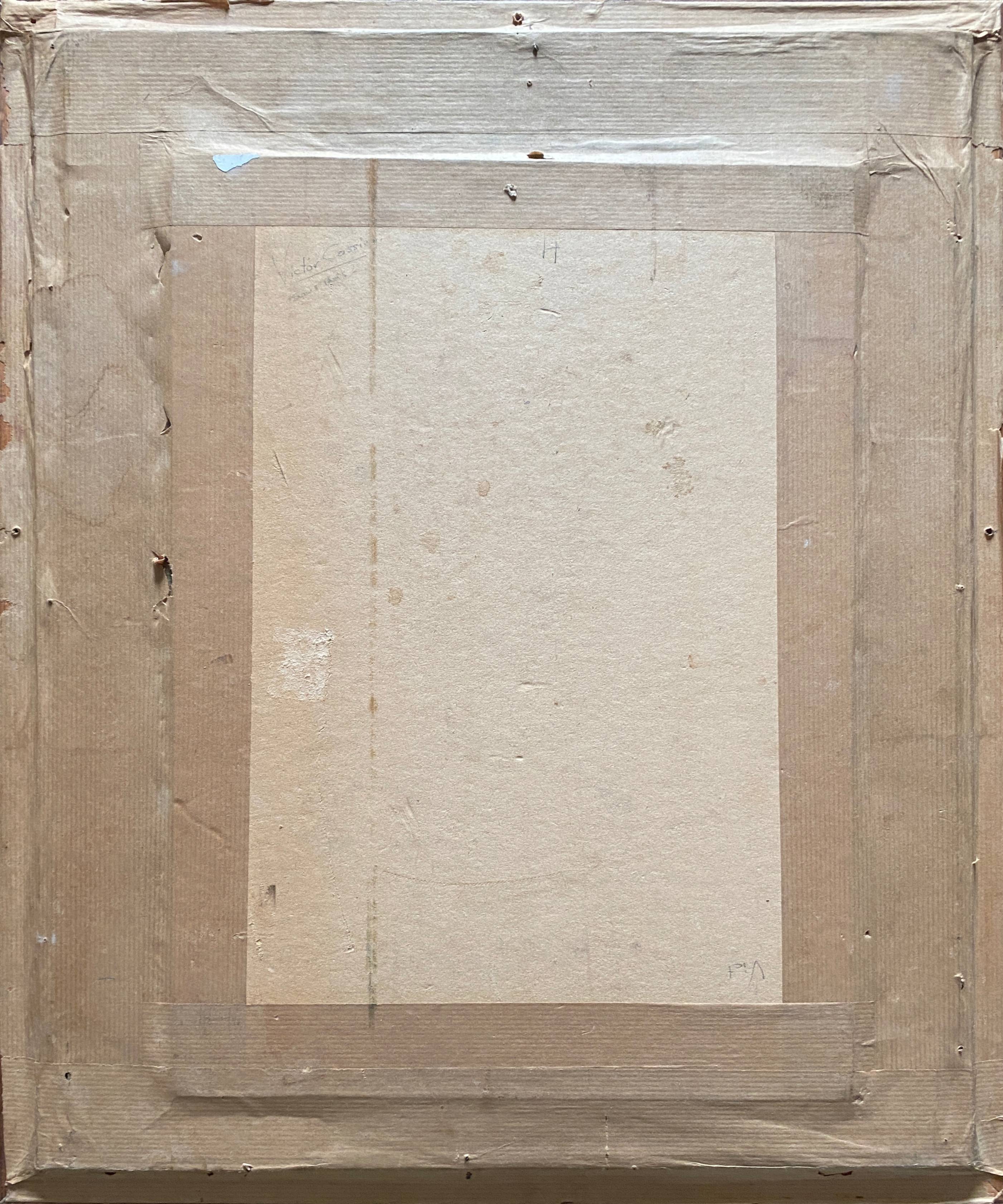 Painting drawing "Underwood" by Victor CASSIEN (1808-1893) + frame