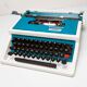 Blue Underwood 315 portable typewriter