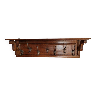 Old and beautiful coat rack with 7 hooks