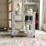 White metal service on wheels trolley