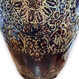 Important Longchamp Griffon vase in golden ceramic