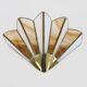 Art Deco style fan wall light in brass and real glass paste. 60s
