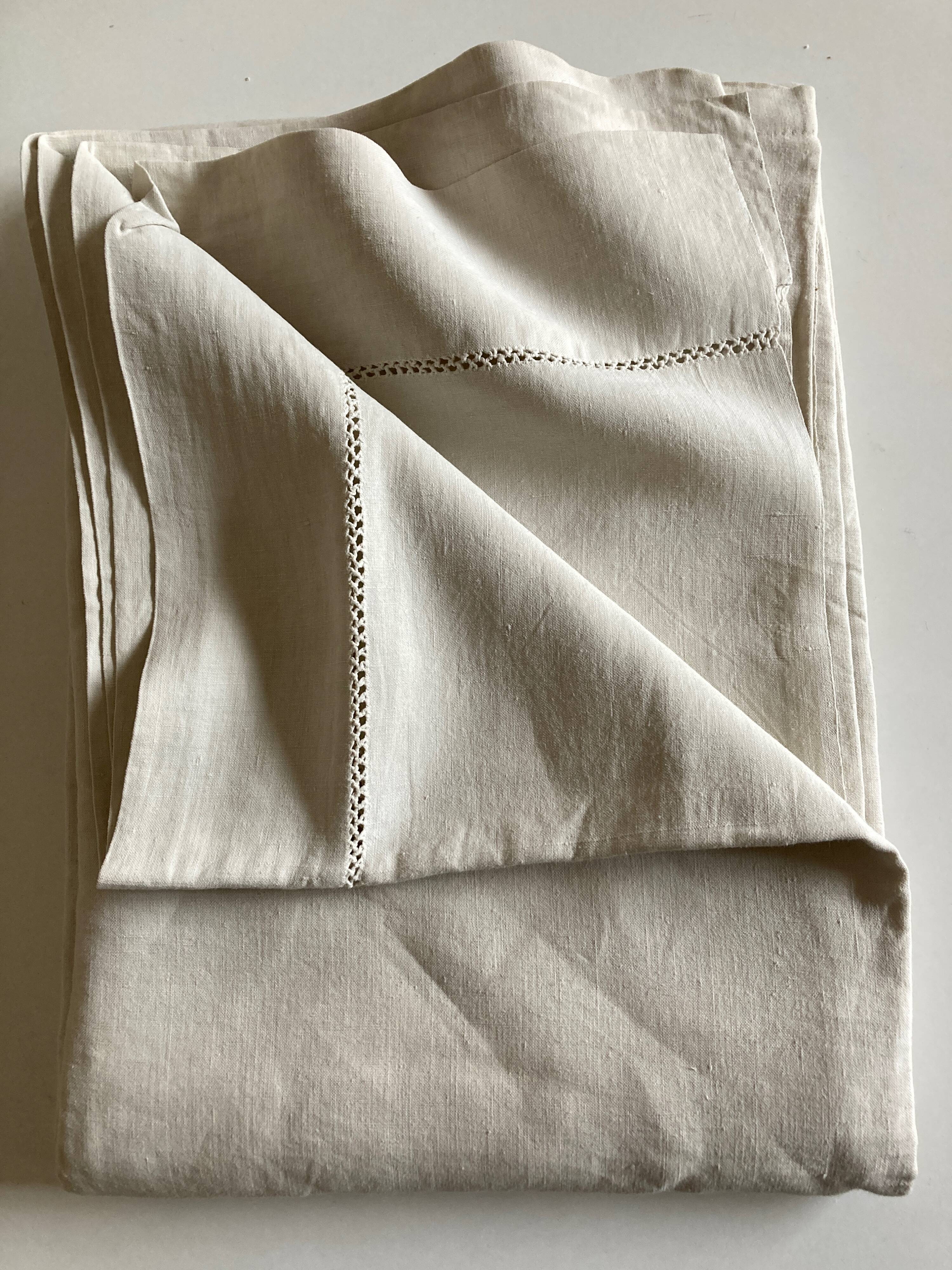 Country sheet linen canvas 19th without monogram L240cm